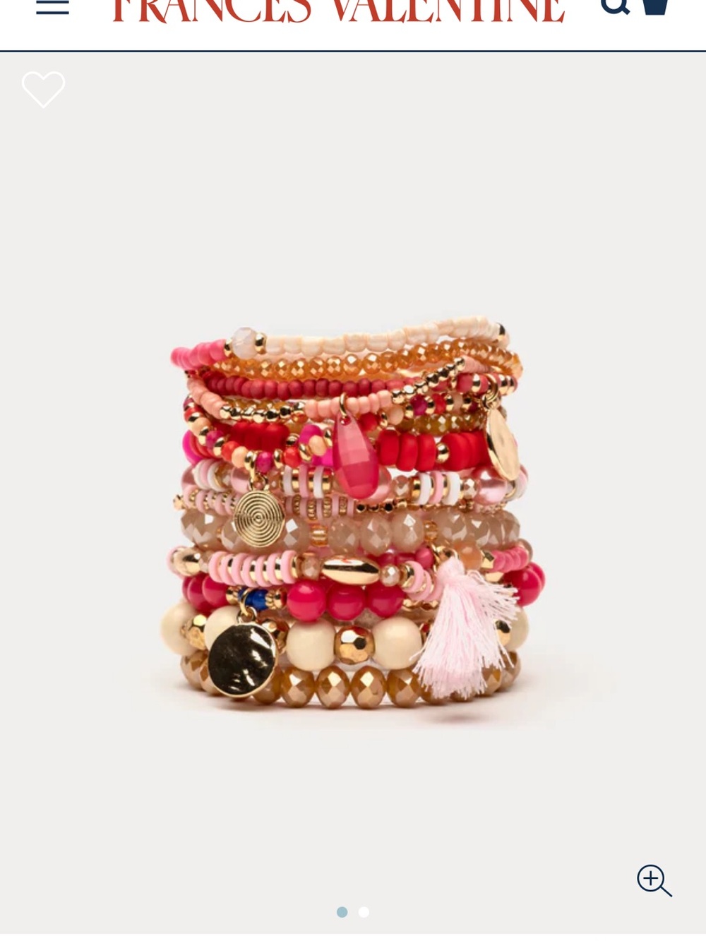 Frances Valentine Pink, Hot Pink & Gold Layered Beaded Bracelet Stack